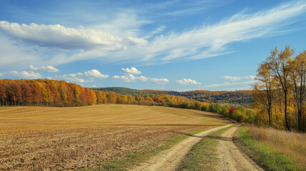 Nature landscape background roads will enter directly