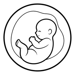 Round image of a baby art vector illustration