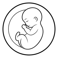 Round image of a baby art vector illustration