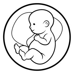 Round image of a baby art vector illustration