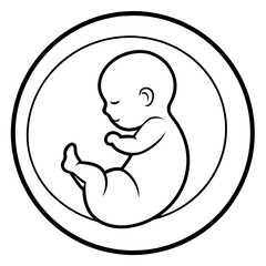 Round image of a baby art vector illustration