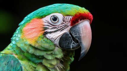 Obraz premium Vibrant parrot with striking feathers and intense gaze