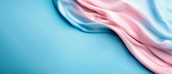  A blue background with a flowing pink fabric at the bottom, and a pink background with a flowing blue fabric at the top