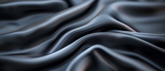 Obraz premium A tight shot of undulating wave patterns on black fabric, evident at its upper and lower edges