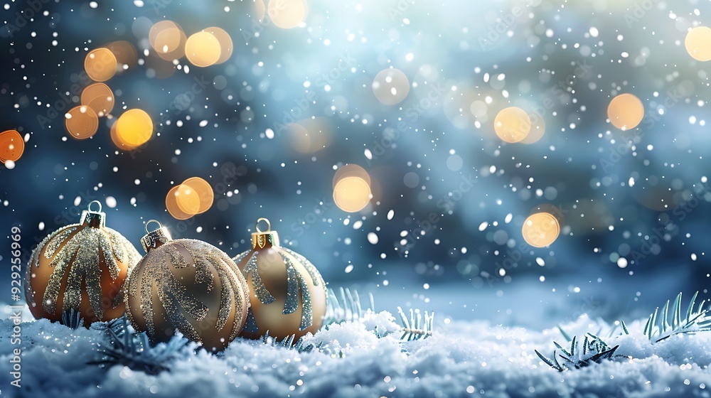 Wall mural winter holiday christmas balls background