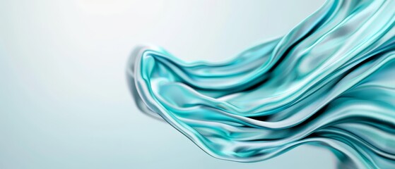  A tight shot of a blue wave of liquid against a light blue backdrop, featuring a white speck in its center