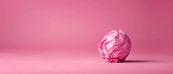  A pink paper disc with a central hole rests atop a uniform pink surface