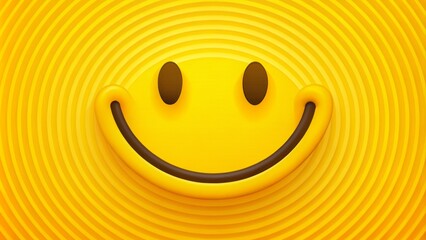 Vibrant yellow smile icon with curved lines and bold typography, symbolizing happiness and friendliness, perfect for advertisements, social media, and marketing materials.