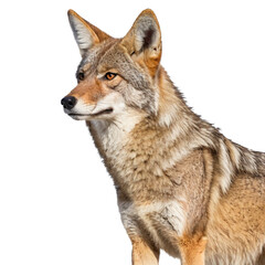 Fototapeta premium Coyote isolatd on a Transparent Background