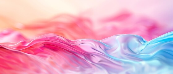 Obraz premium A clear image showcases a pink, blue, and pink waves overlapping against a white and pink background The scene includes a distinct pink and blue wave on the left side
