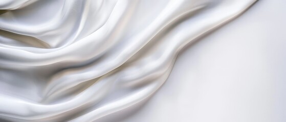  A tight shot of a smoothly textured white fabric The upper and lower parts exhibit an uninterrupted, flat design Intricately, the bottom showcases a subtle pattern