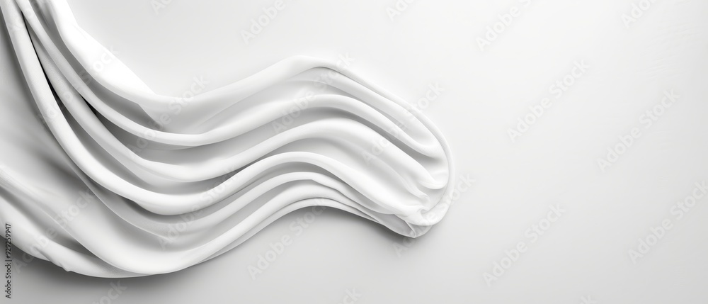 Wall mural  A white wave of liquid is depicted in this graphic art work, crafted using Blender software