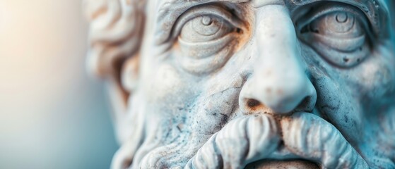  A tight shot of a man's statuesque face expressing surprise