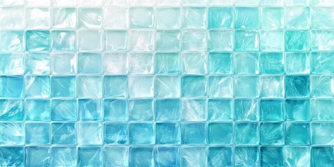 This mesmerizing ocean mosaic features a vibrant gradient of aqua tiles, creating a peaceful visual experience that captures the calming nature of water, enhancing any space with its charm