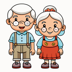 Grandparents for happy Grandparents Day art vector illustration