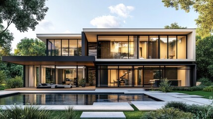 Fototapeta premium Modern House with Swimming Pool