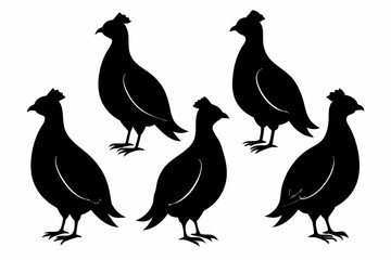partridge vector silhouette, partridge bird icon vector illustration