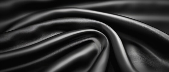 Obraz premium A monochrome image of satin fabric, diagonally folded