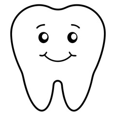 Happy and positive tooth art vector illustration