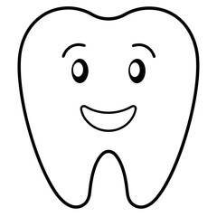 Happy and positive tooth art vector illustration