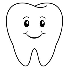 Happy and positive tooth art vector illustration