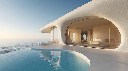 Fototapeta premium A Futuristic Luxury Home with Bold Architectural Elements 