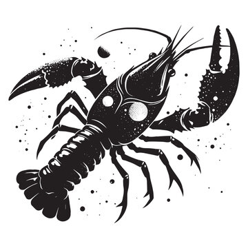 black lobster with speckled details clip art preview