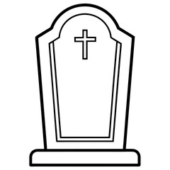 Tombstone front facing art vector illustration