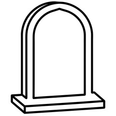 Tombstone front facing art vector illustration