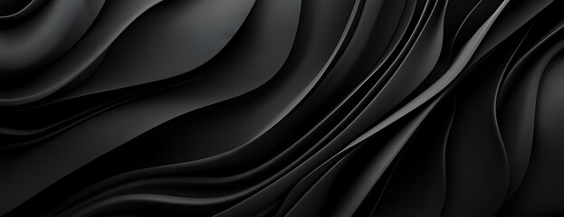 Obraz premium Abstract black background with wavy lines.