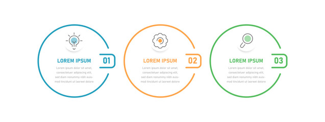 Circular infographics consisting of 3 stages, infographics for presentations