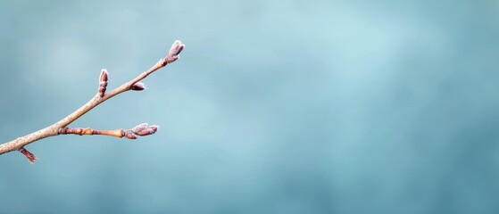 Obraz premium A tree branch in tight focus, barren of leaves against a backdrop of clear blue sky