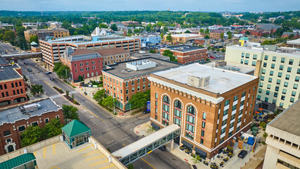 Aerial View of Historic Downtown Kalamazoo Michigan