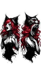 Horror Monster Tattoo: Dark Illustration Art