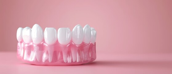  A pink toothbrush holder on a pink surface with a light pink background