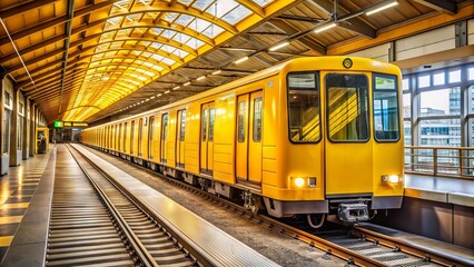Fototapeta premium yellow+metro+train