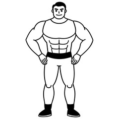 Man sport strength art vector illustration