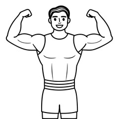 Man sport strength art vector illustration