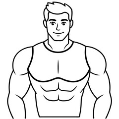 Man sport strength art vector illustration