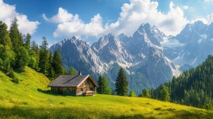 Obraz premium Cabin in the Alps