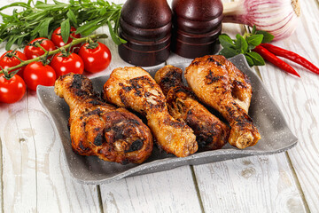 Hot and tasty chicken drumstick barbecue