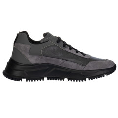 Side View of Gray and Black Casual Shoe