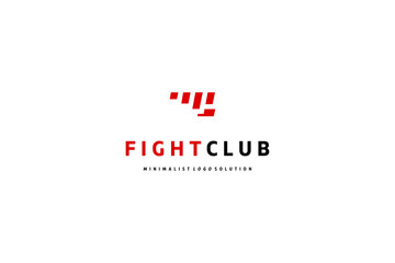 Template logo design solution for fight club, sport club