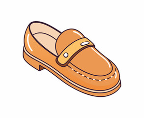 Brown loafer shoe stock illustration