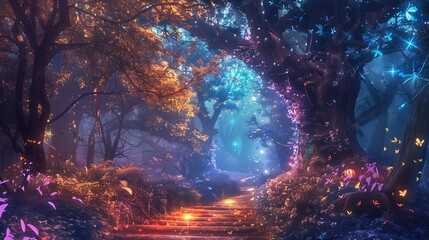 Mystical anime style landscape