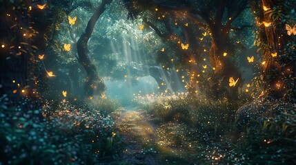 Fototapeta premium Mystical anime style landscape