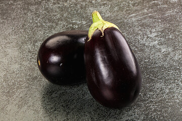 Raw ripe organic eggplant vegetable