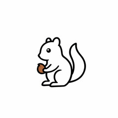 Ilustración vectorial minimalista simple de dibujos en contorno. Animales bebé con un fondo aislado blanco.
