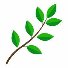 A branch with leaves art vector illustration