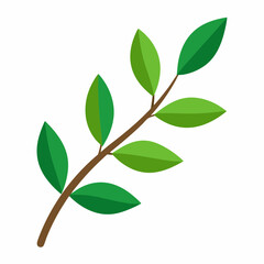 A branch with leaves art vector illustration